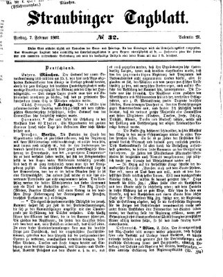 Straubinger Tagblatt Freitag 7. Februar 1862