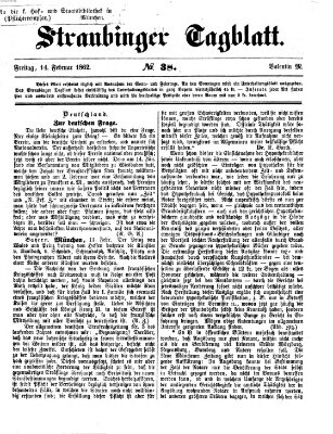 Straubinger Tagblatt Freitag 14. Februar 1862