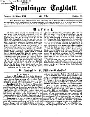 Straubinger Tagblatt Samstag 15. Februar 1862