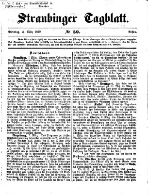 Straubinger Tagblatt Dienstag 11. März 1862