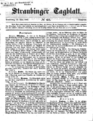 Straubinger Tagblatt Donnerstag 13. März 1862