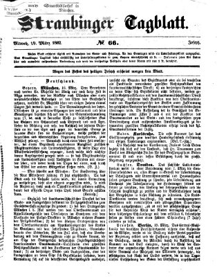 Straubinger Tagblatt Mittwoch 19. März 1862