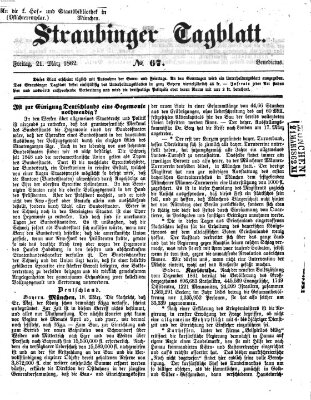 Straubinger Tagblatt Freitag 21. März 1862