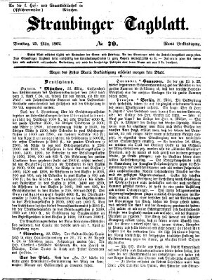 Straubinger Tagblatt Dienstag 25. März 1862