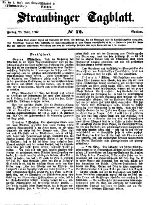 Straubinger Tagblatt Freitag 28. März 1862