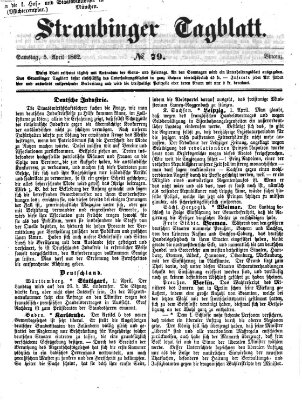 Straubinger Tagblatt Samstag 5. April 1862