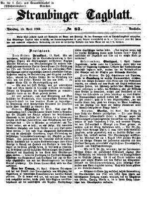 Straubinger Tagblatt Dienstag 15. April 1862