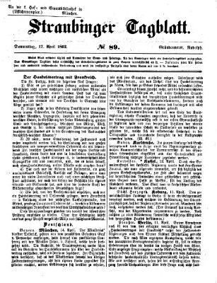 Straubinger Tagblatt Donnerstag 17. April 1862