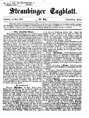 Straubinger Tagblatt Samstag 19. April 1862