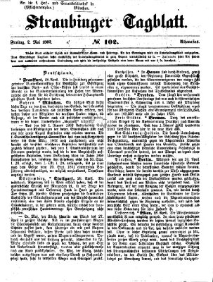 Straubinger Tagblatt Freitag 2. Mai 1862