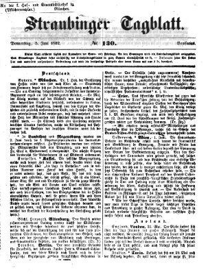 Straubinger Tagblatt Donnerstag 5. Juni 1862