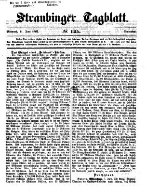 Straubinger Tagblatt Mittwoch 11. Juni 1862