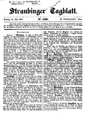 Straubinger Tagblatt Sonntag 15. Juni 1862