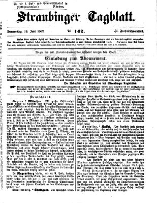 Straubinger Tagblatt Donnerstag 19. Juni 1862