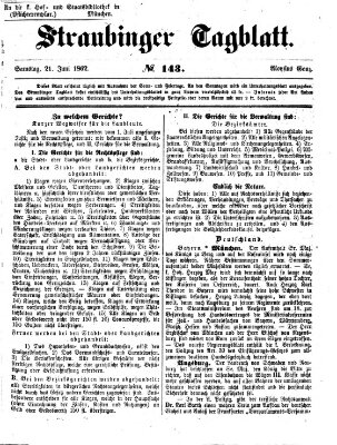 Straubinger Tagblatt Samstag 21. Juni 1862