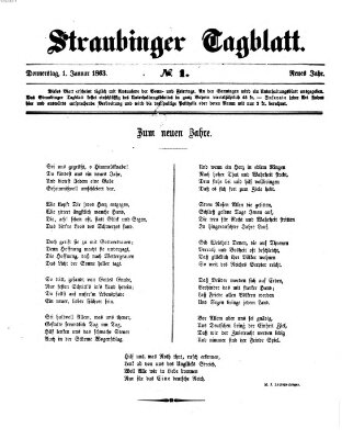 Straubinger Tagblatt Donnerstag 1. Januar 1863