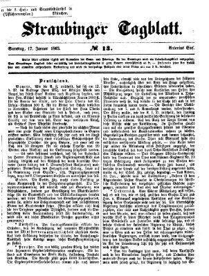 Straubinger Tagblatt Samstag 17. Januar 1863