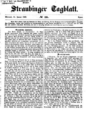 Straubinger Tagblatt Mittwoch 21. Januar 1863