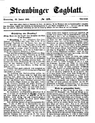 Straubinger Tagblatt Donnerstag 22. Januar 1863