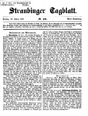 Straubinger Tagblatt Freitag 23. Januar 1863