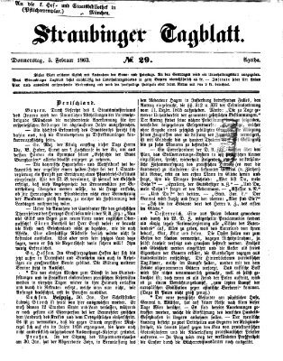 Straubinger Tagblatt Donnerstag 5. Februar 1863