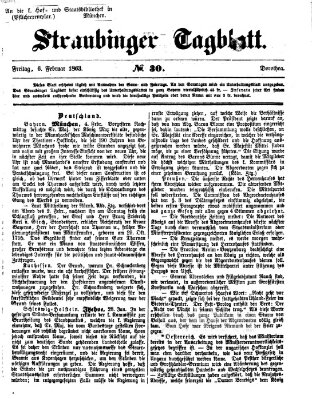 Straubinger Tagblatt Freitag 6. Februar 1863