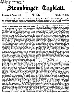 Straubinger Tagblatt Dienstag 10. Februar 1863