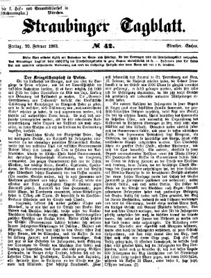 Straubinger Tagblatt Freitag 20. Februar 1863