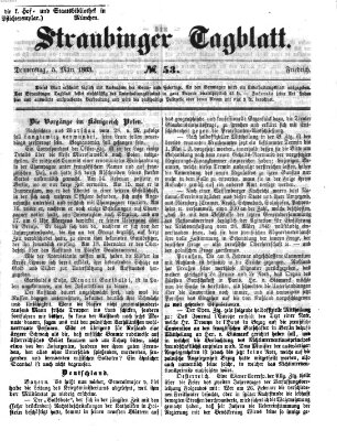 Straubinger Tagblatt Donnerstag 5. März 1863