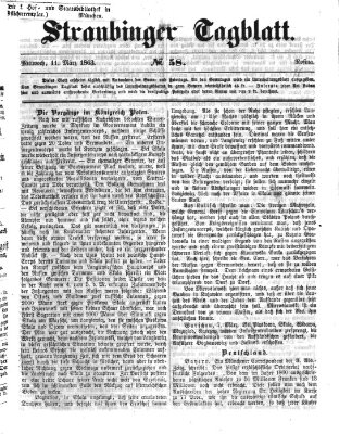 Straubinger Tagblatt Mittwoch 11. März 1863