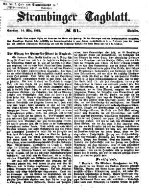 Straubinger Tagblatt Samstag 14. März 1863