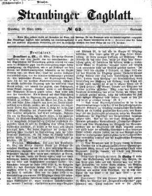 Straubinger Tagblatt Dienstag 17. März 1863