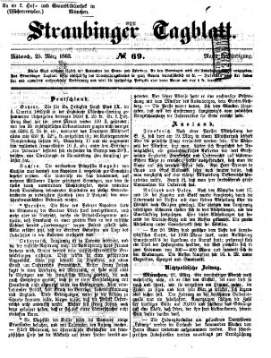 Straubinger Tagblatt Mittwoch 25. März 1863