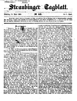 Straubinger Tagblatt Samstag 11. April 1863