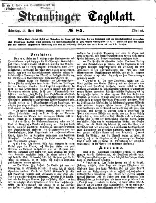 Straubinger Tagblatt Dienstag 14. April 1863