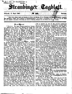 Straubinger Tagblatt Mittwoch 15. April 1863