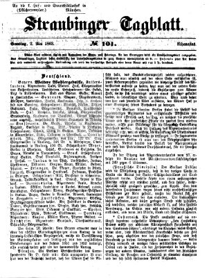 Straubinger Tagblatt Samstag 2. Mai 1863