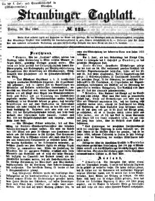 Straubinger Tagblatt Freitag 29. Mai 1863