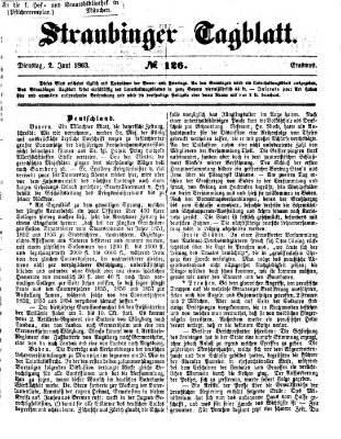 Straubinger Tagblatt Dienstag 2. Juni 1863