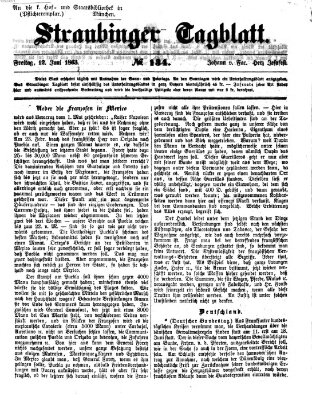 Straubinger Tagblatt Freitag 12. Juni 1863