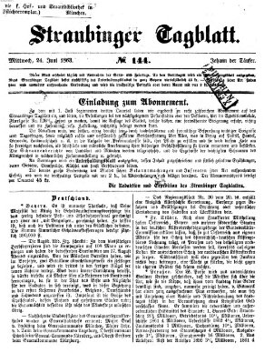 Straubinger Tagblatt Mittwoch 24. Juni 1863