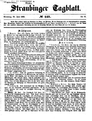 Straubinger Tagblatt Sonntag 28. Juni 1863