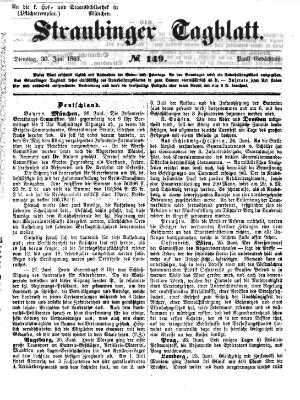 Straubinger Tagblatt Dienstag 30. Juni 1863