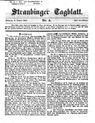 Straubinger Tagblatt Mittwoch 6. Januar 1864