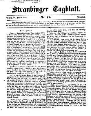 Straubinger Tagblatt Freitag 22. Januar 1864