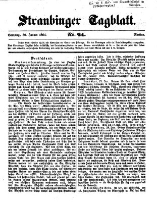 Straubinger Tagblatt Samstag 30. Januar 1864