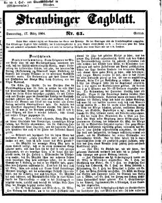 Straubinger Tagblatt Donnerstag 17. März 1864