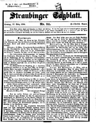 Straubinger Tagblatt Sonntag 27. März 1864