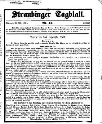 Straubinger Tagblatt Mittwoch 30. März 1864