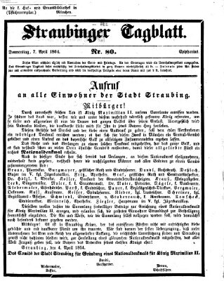 Straubinger Tagblatt Donnerstag 7. April 1864